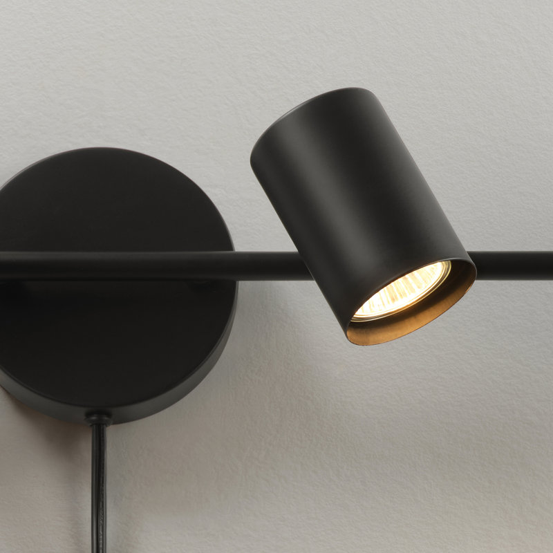 26 Inch 4-Light Matte Black Plug-In Track Lighting with Pivoting Track Heads
