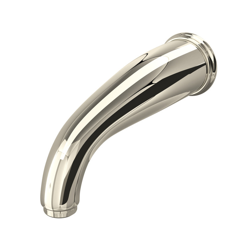 Edwardian Wall Mount Tub Spout With C-Spout, Polished Nickel