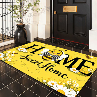  Tapis d'entrée antidérapant pour l'extérieur, 20 po x 32 po, abeille bienvenue