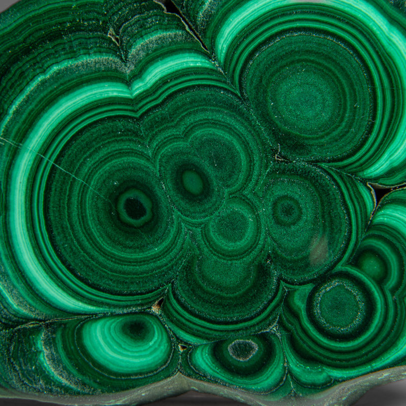 Genuine Polished Malachite Stalactite Slice (450 Grams)