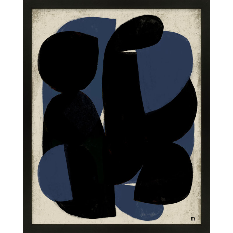 Blue Note Painting by StudioM, 38" H x 30" W x 1.25" D, Black Framed Paper