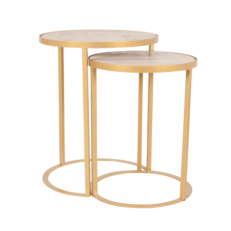 Ensemble de tables de bout Akio, Or