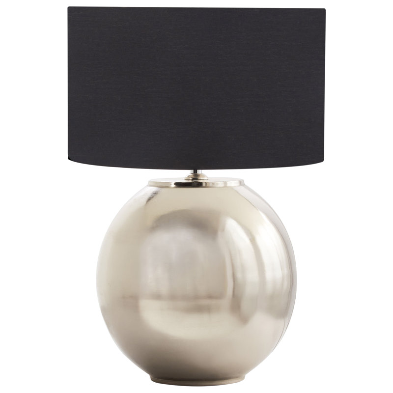 Iron Table Lamp, Silver, Black