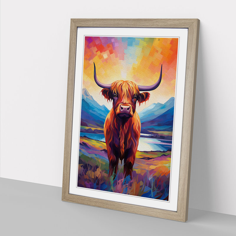 Highland Cow Futurism - Framed Print