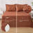 Bedsure Full Pintuck Bed-in-a-Bag- Burnt Orange Pinch Pleat Comforter with Sheets, Pillowcases & Shams-101518306-103425111