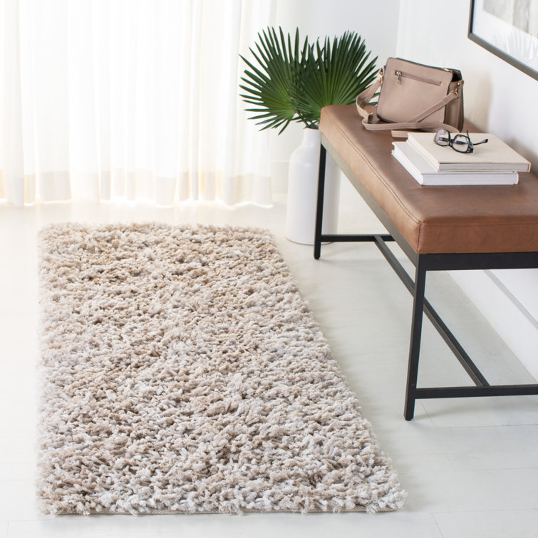 Tapis beige / ivoire fait à la main Plumlee