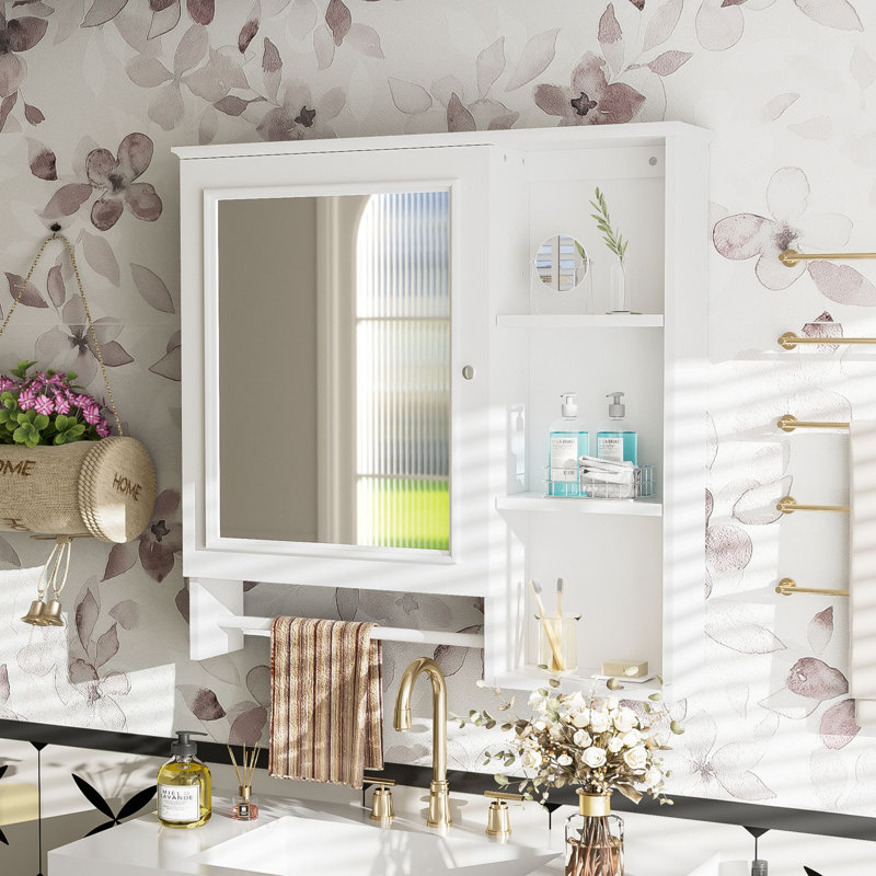 Armoire à miroir murale moderne, Blanc