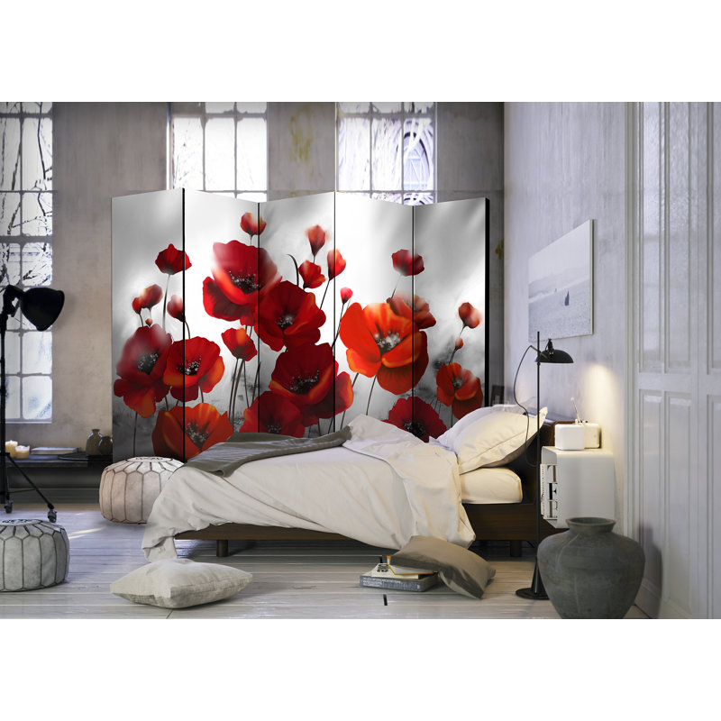 225cm W x 172cm H 5 - Panel Acoustic Room Divider Folding Room Divider