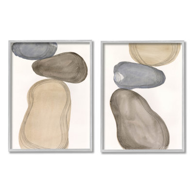 " Contemporary Oblong Shapes Arrangement " by Laura Marr 2 - Pieces