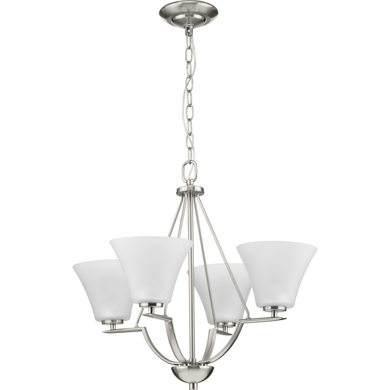 Karla Dimmable Classic / Traditional Chandelier, Brushed Nickel, 4