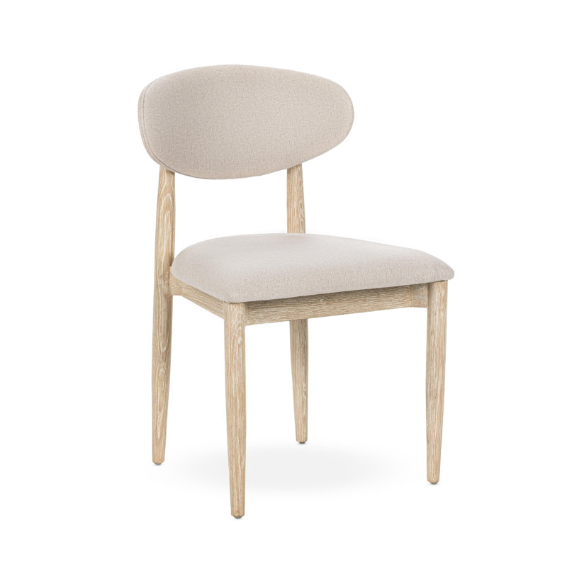 Tiber Upholstered Dining Chair, Cream Washed