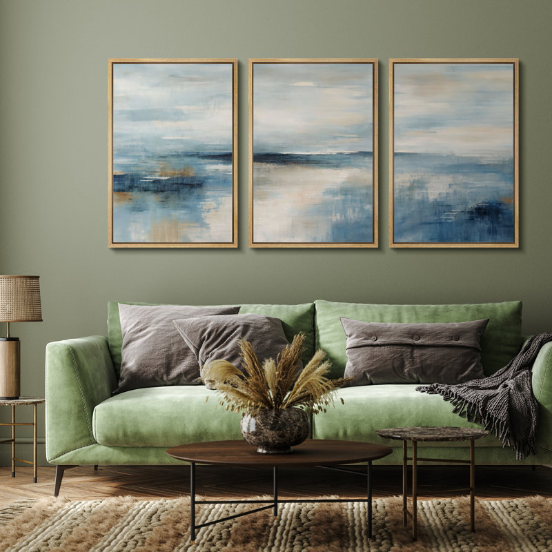 Blue Calm Ocean Beach, H 24 po x l 16 po x P 1,5 po, Naturel