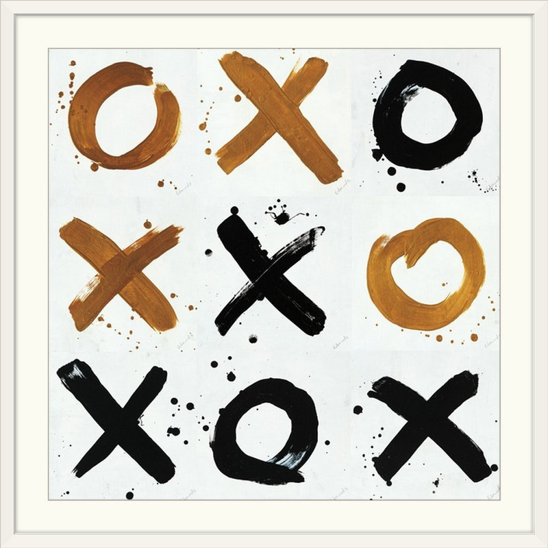 «tic tac toe i-ix par sydney edmunds,, reproduction d’art, 16" H x 16" L x 1.5" D, Toile