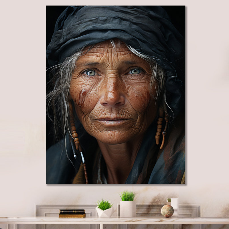«Avaldi Indian Tribal Portrait Vibrant I», reproduction d'art sur toile, H 40 po x l 30 po x P 1,5 po, Toile tendue