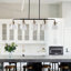 8-Light Linear Farmhouse  Finish Dimmable Kitchen Island Light Fixture With Glass Shade