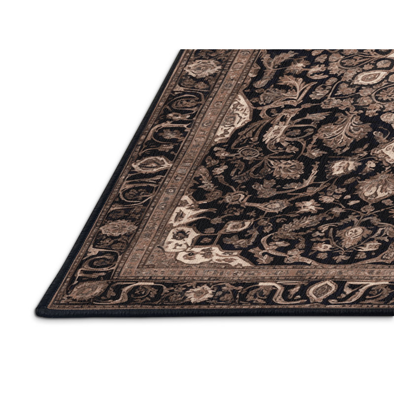 Tapis brun lavable à la machine, Carré 8 pi