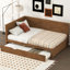 Wood Daybed With Trundle And Rustic Guardrail-800548808
