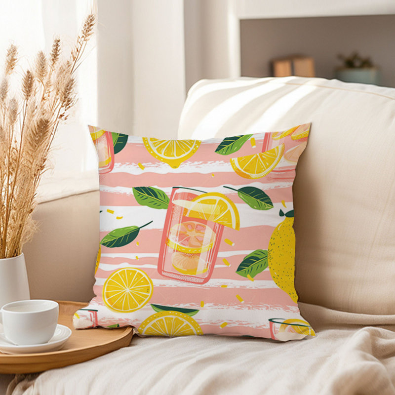Food and Kitchen Lemons & Stripes VII Modern, 20"H x 20"W