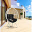 Chaise longue de patio en tissu galvanisé noir et osier blanc