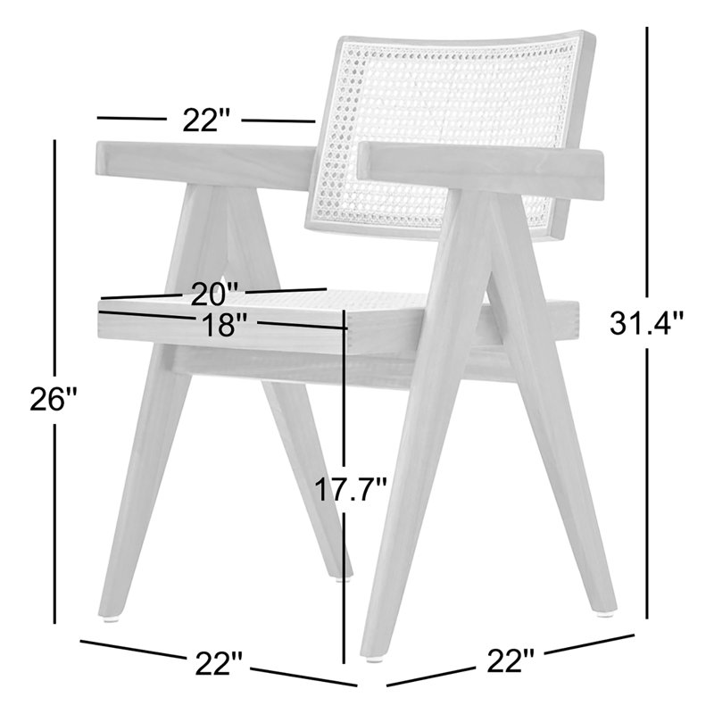 Pierre J Arm Full Wicker, Walnut