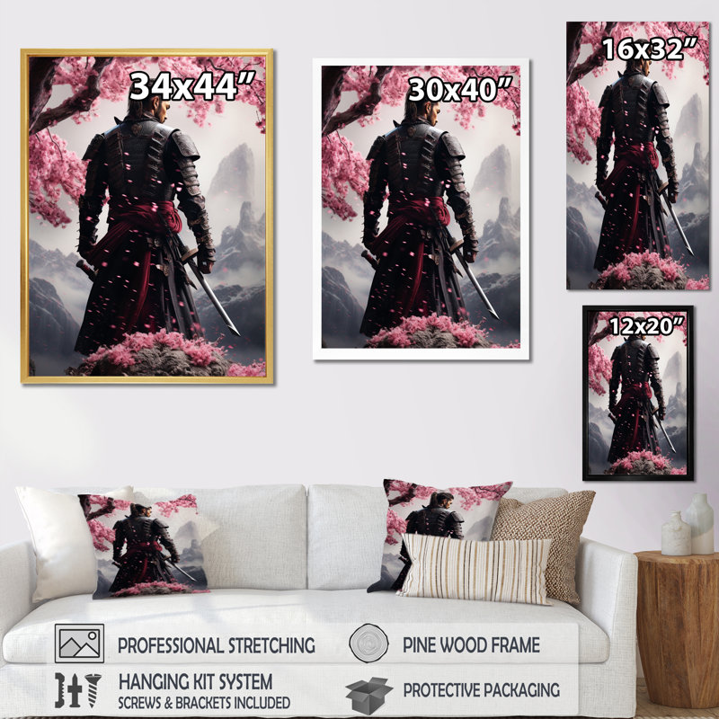 «Sushen Asian Art Samurais Resolve VI», reproduction d'art sur toile, H 20 po x l 12 po x P 1 po, Toile tendue