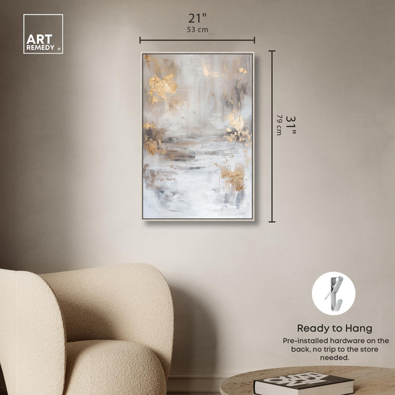 Burnished Patina Canvas Gemstone Abstract Art by Art Remedy, Silver Framed, 31" H x 21" W