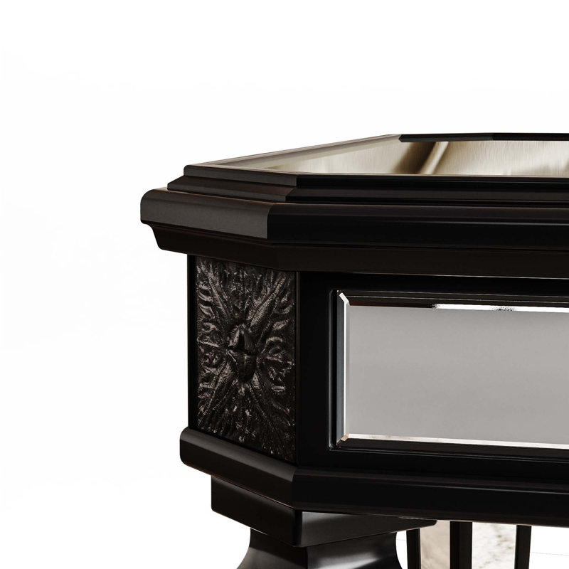 Table basse à miroir argenté, Noir