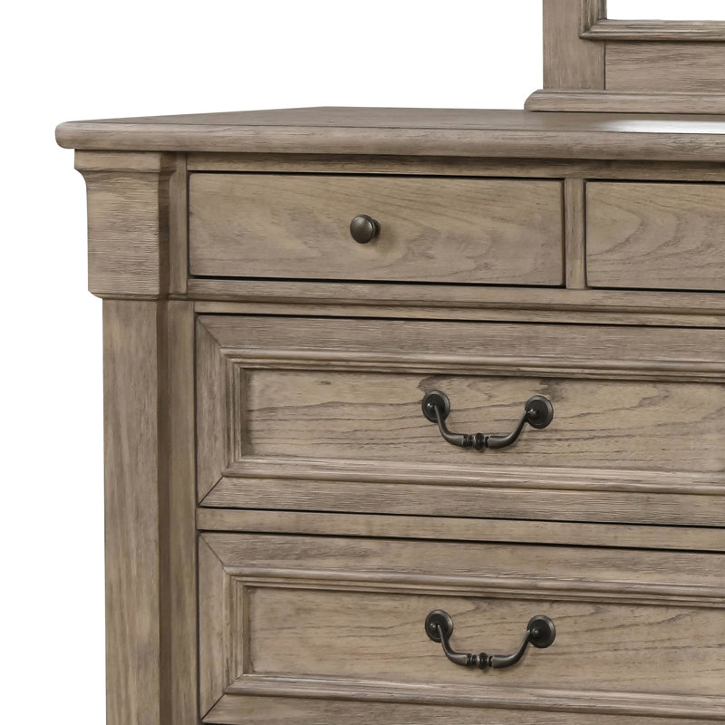 Commode 9 tiroirs avec miroir Laniel