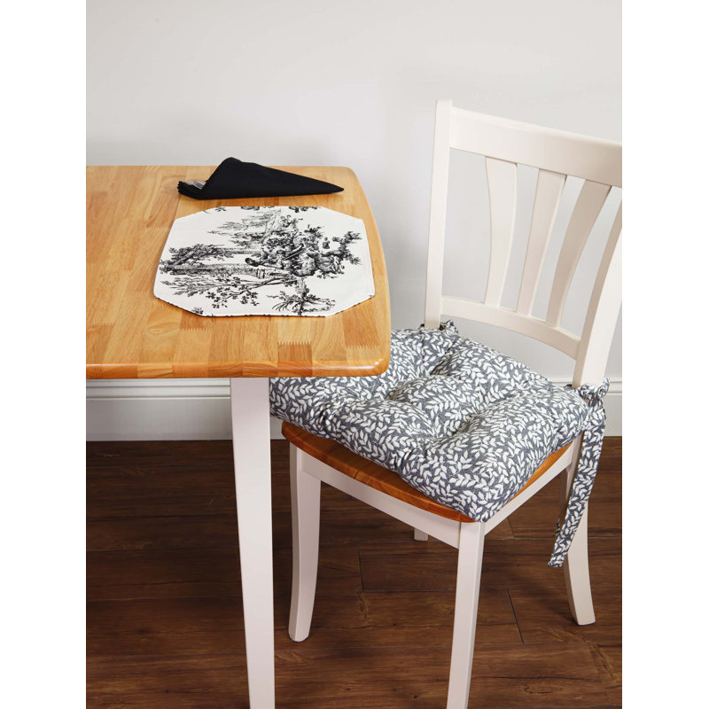 Bouvier Leaf Indoor Dining Seat Cushion, Black