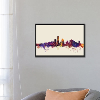 Skyline Series: Milwaukee, Wisconsin, États-Unis, impression sur toile tendue beige