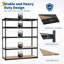 Étagère de garage robuste à 5 niveaux, support de rangement réglable en métal 2000 LBS, tablettes utilitaires sans boulons pour sous-sol et garde-manger, modèle divisé, 72 x 24 x 60 po, noir-1892175382-1892174312