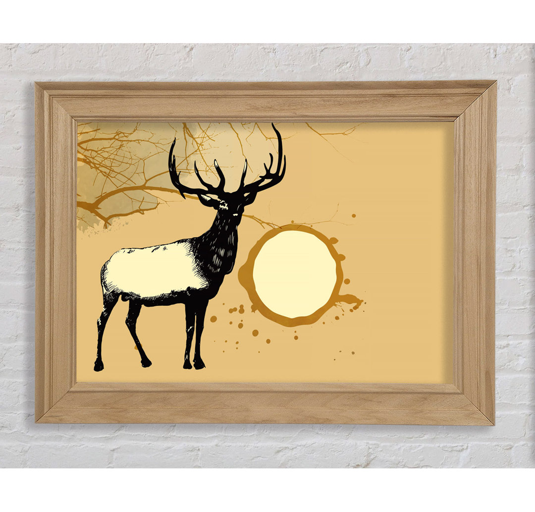 Gerahmter Kunstdruck Stag In The Golden Suna