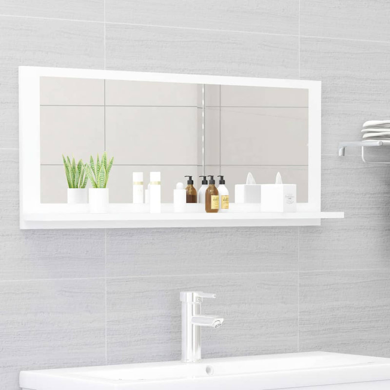 Miroir de salle de bain, Blanc, 14.6" x 35.4"