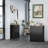 Garvee Small Storage Cabinet, Compact Wood Sideboard Buffet Cabinet with 2 Drawers & 2 Doors, Modern Minimalist Accent Furniture for Living Room, Kitchen, Dining Room-1988015514
