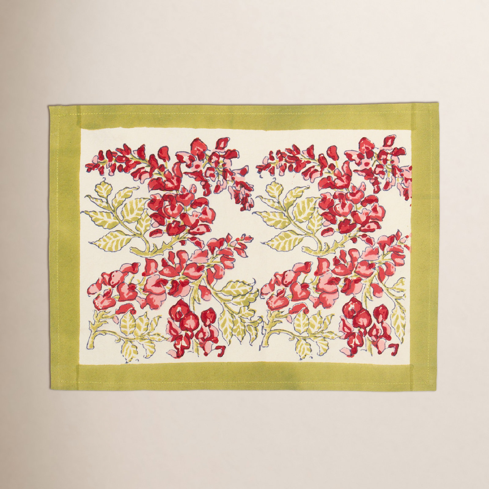 Kappa Cotton Placemat, Green/Pink