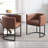 Upholstered Faux Leather Dining Chair Modern Arm Chair-2112371608-2112371610