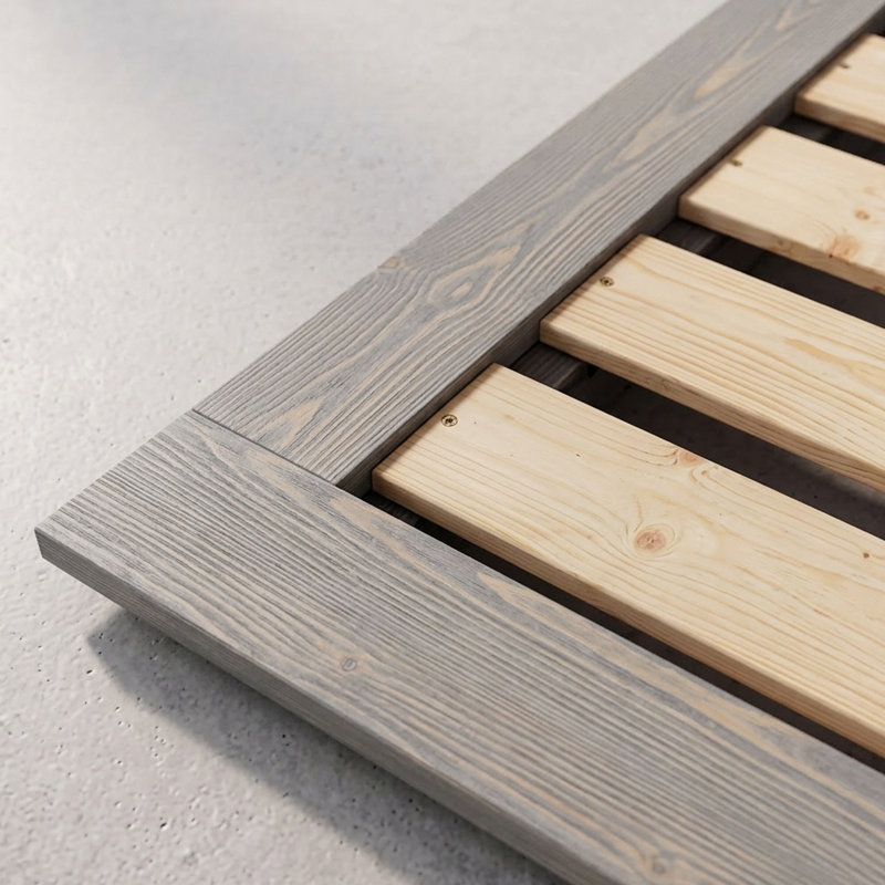 Base de lit Hardman, Grand lit, Bois gris
