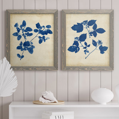 Toile encadrée Indigo Leaf Study