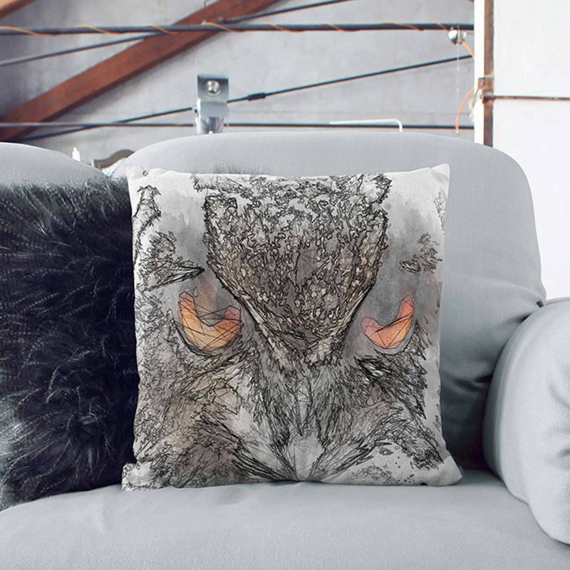 Square Cushion, Black, 55cm H x 55cm W x 20cm D