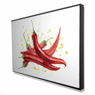 Red Hot Peppers - Illustration de cuisine encadrée, décor de toile