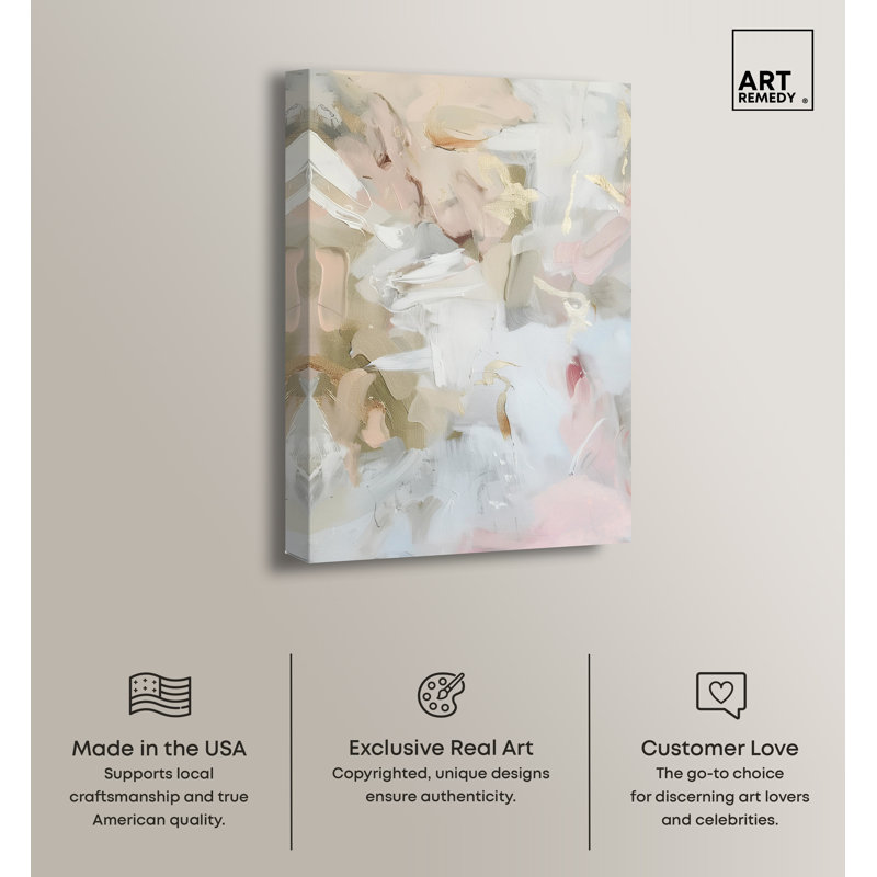 Light Voyage Abstract Beige and White Canvas Wall Art, 20" x 30"