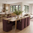 Ensemble de table de salle à manger extensible 72 "à 104" avec table en placage de bois véritable et chaises en mélange de lin