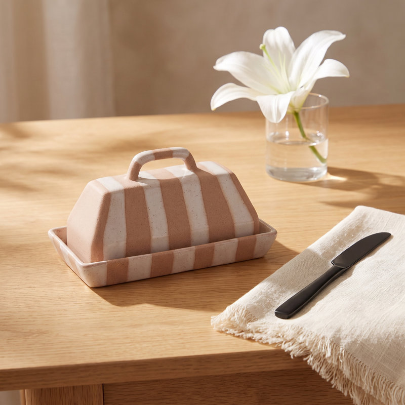 Joss & Main Jettie Ceramic Butter Dish