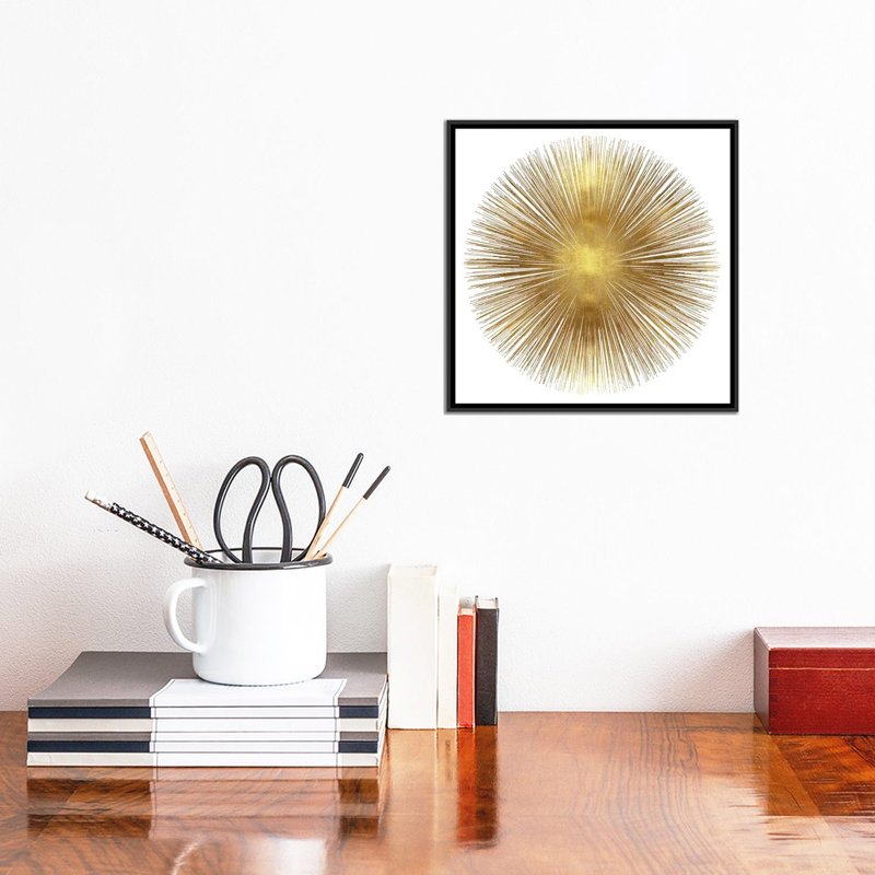 Sunburst I, impression sur toile tendue, H 18 po x l 18 po x P 1,5 po, Toile avec cadre noir, Pas de tapis