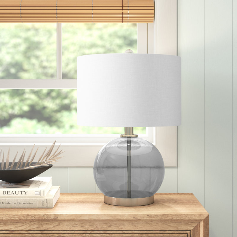Lampe de table 20,5 po Maliyah, Blanc, Gris