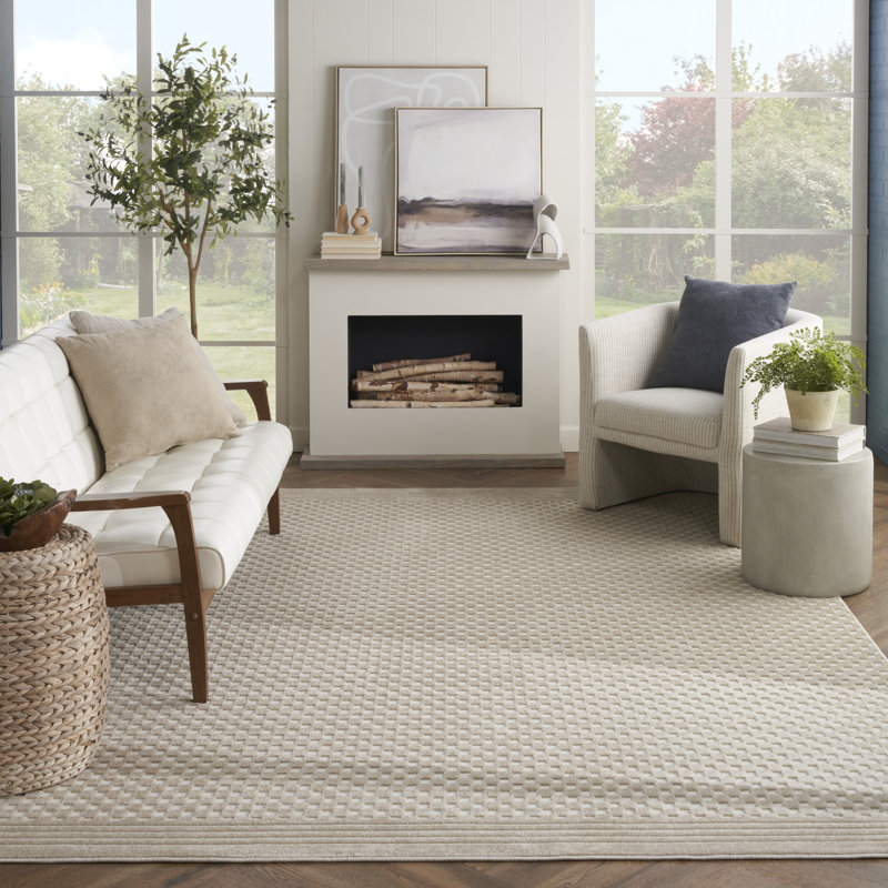 Tapis beige moderne sans souci Latitude Run®, Rectangle 7 pi 10 po x 9 pi 10 po