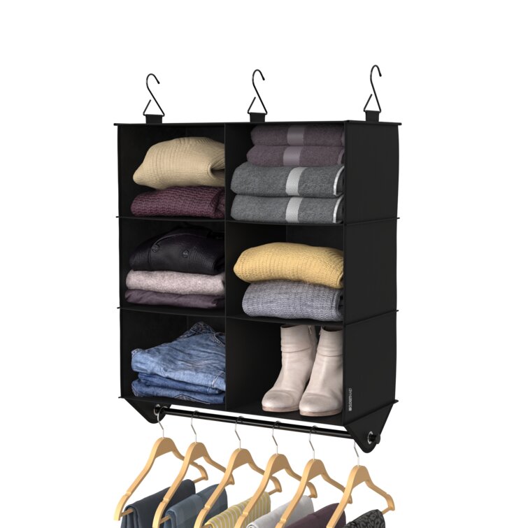 ClosetMaid Capsule 3-Cube Hanging Fabric Closet Organizer - Black