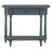Narrow Console Table With Curved Corner, Retro Entryway Table With Top Drawer And Open Shelf, Sofa Table Console Tables For Entryway, Hallway And Living Room (Navy)-1193378233