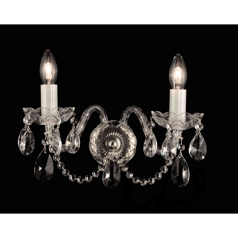 Lampe murale bougie 2 lumières Klima, Nickel
