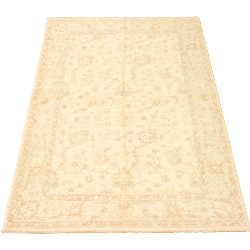 Tapis décoratif en laine de conception unique 6 pi x 8 pi 10 po noué à la main New Age Ushak